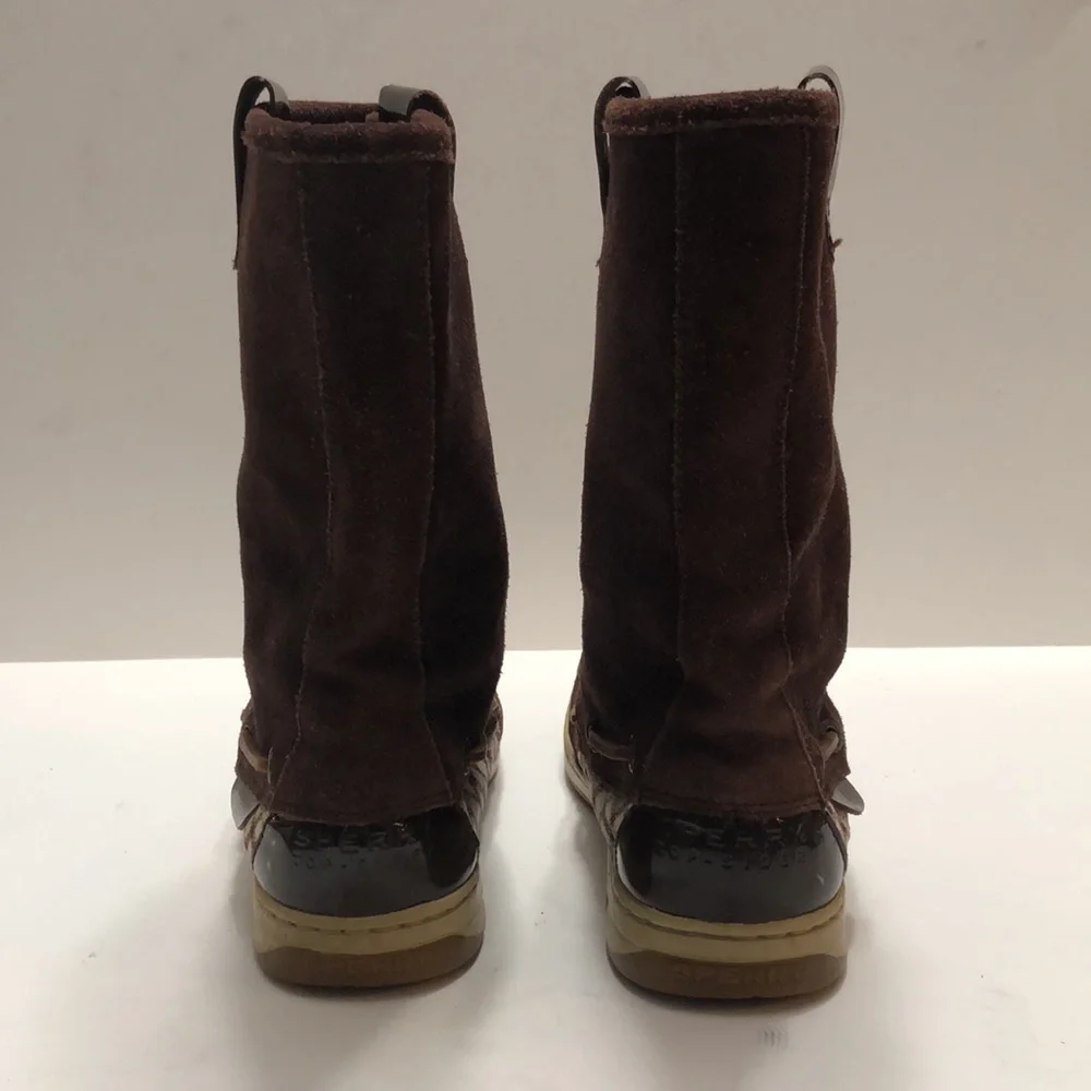Sperry Topslider Brown Leather Pull-on Winter Boots size 6M